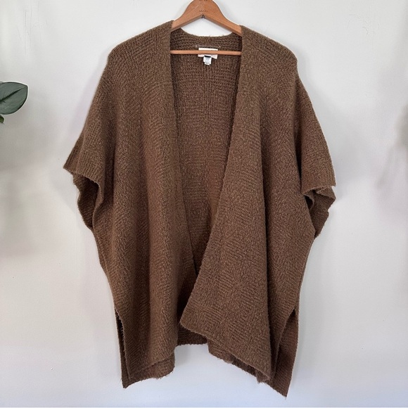 Universal Thread Oversized Short Sleeve Acrylic Blend Brown Open Front Cardigan - Picture 1 of 8